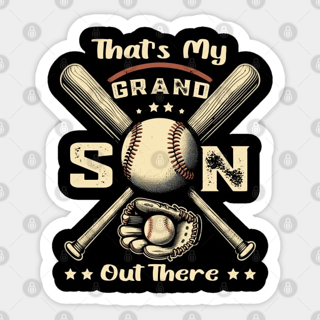 That's My Grandson Out There Sticker by JessArty